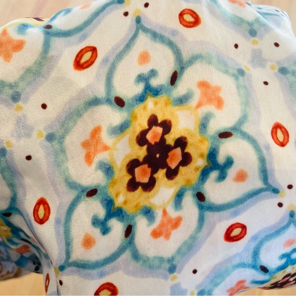 Zara Patchwork Wide Leg Pant XS, Side Zipper, Silky Satiny, Flowy, Resort Wear - Picture 5 of 9